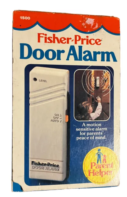 Fisher Price Childrens Motion Door Alarm 1986 Open Box Unused Pristine Condition