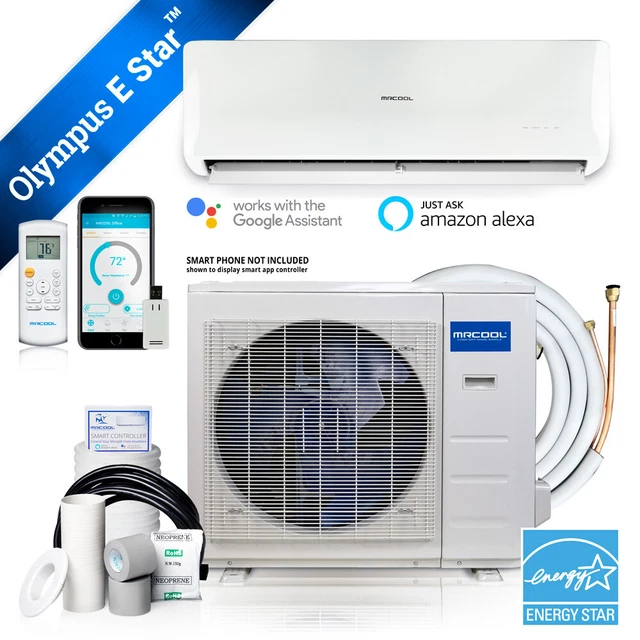 12K BTU Heat Pump Condenser & Wall Mount Air Handler 230 volt 21.5 SEER ,WiFi