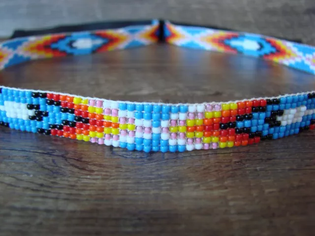 Navajo Indian Hand Beaded 1/2" Hat Band by Cleveland 2
