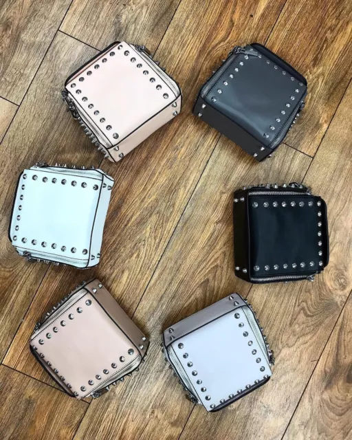 Zara black studded bag deals