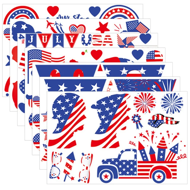 Adesivi Giorno dell'Indipendenza Adesivo da parete Giorno dell'Indipendenza Decorazioni Adesivi Usa