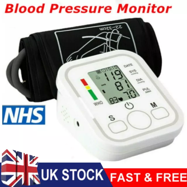 Digital Automatic Blood Pressure Monitor Upper Arm BP Machine Heart Rate