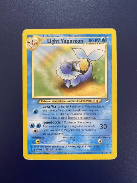 Pokemon Neo Destiny Lumière Aquali 52/105 Non Commun Ita