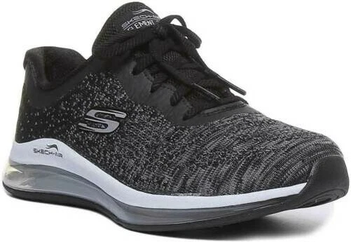 SKECHERS Skech Air Ele 2 Femme Lacet Maille Baskets en Noir Blanc UK 3 - 8