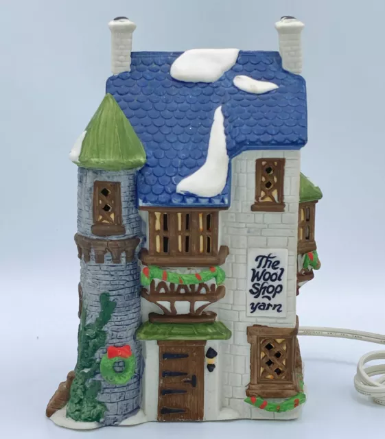 1988 Dept 56 Lighted THE WOOL SHOP Yarn Dickens Village Series Christmas