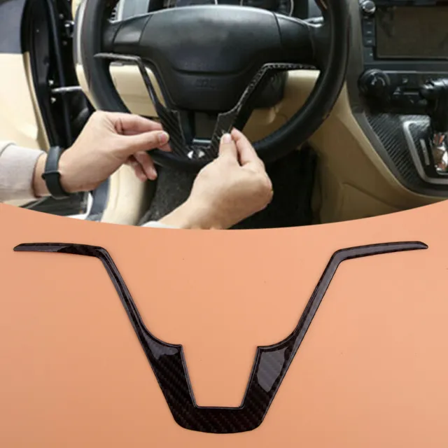 Real Carbon Fiber Steering Wheel Trim Cover Fits For Honda CRV CR-V 2007-2011