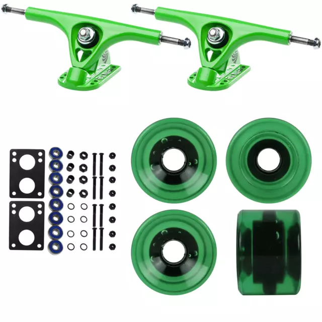 Paris Longboard Trucks Upgrade Kit - V2 180 Green + Blank Dark Green 64mm 82A