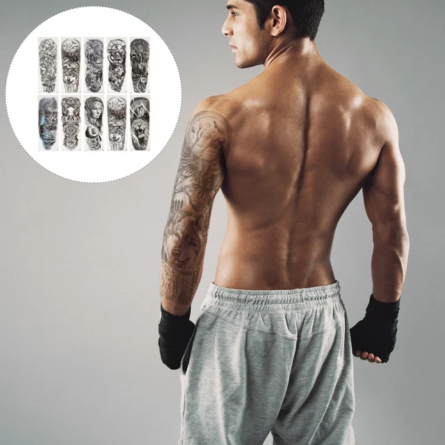 10 Hojas Tatuajes Falsos Mangas Brazo Completo Tatuajes Pegatinas Tatuaje Jesús