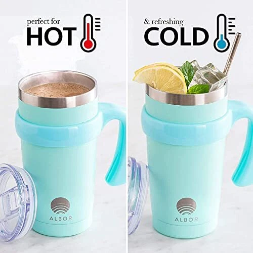 Insulated Tumbler with Lid and Straw - 20 oz Insulated Coffee Mug 3