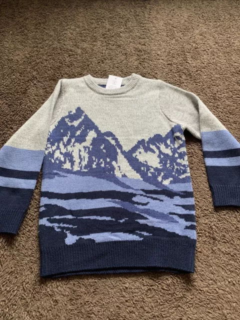 BNWT F&F Boys Age 6-7 Blue Multi Smart Casual Jumper