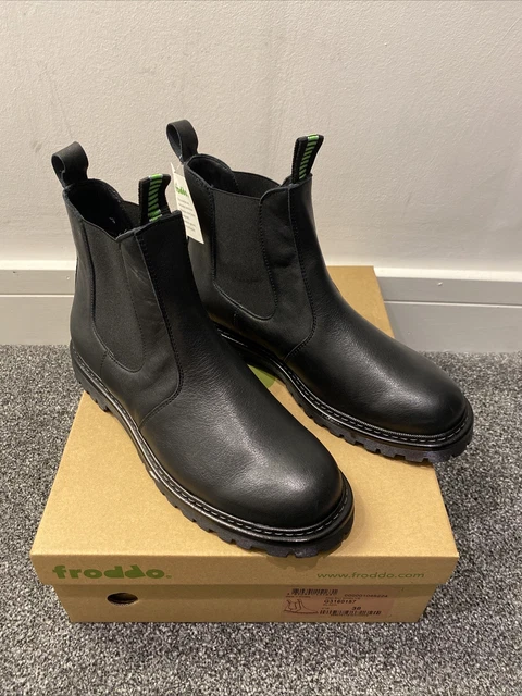FRODDO GIRLS ELI Chelys Black Leather Chelsea Boots Size Eu 38