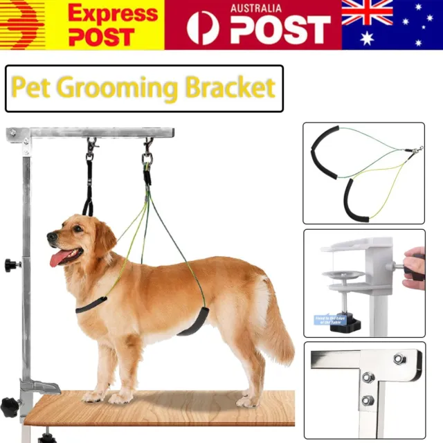 Adjustable Pet Grooming Arm w/ Clamp & Rope Dog Cat Bath Grooming Table Bracket