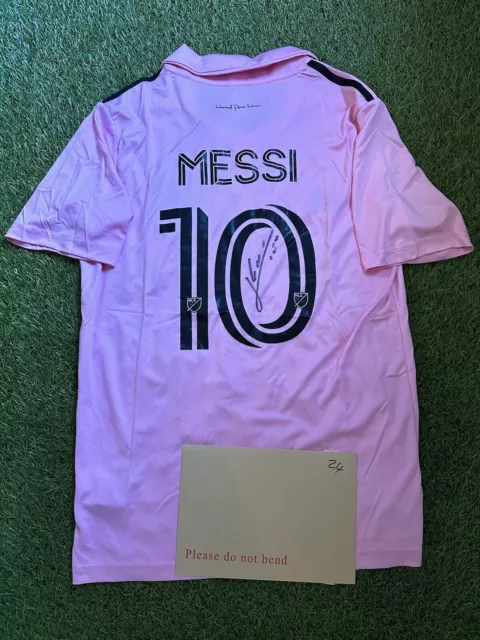 Lionel Messi Hand Signed Inter Miami Home Shirt With COA legend!!!