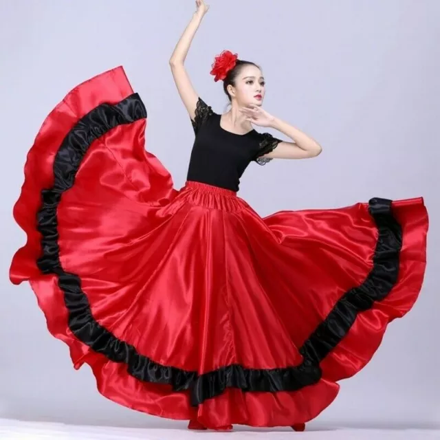 Donna Raso Danza Spagnolo Flamenco Moderno Increspatura Stanza da Ballo Costume