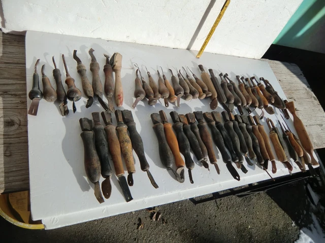 grosses konvolut altes- sattler-schuster lederwerkzeug ,,54 teile,,