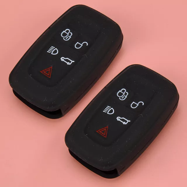 2xSilicone Key Cover Case Fob Fit For Land Rover Discovery4 Range Rover Sport az