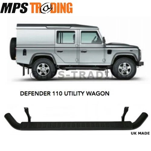 Land Rover Defender Utility Steps LAND ROVER DEFENDER 110 5DR Utility Fire & Ice Side Steps Black D110-FI ...