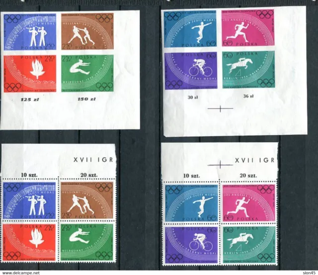 Poland Olympic Games 1960 Rome Mi 1166-3 MNH Perf+imperf 13123