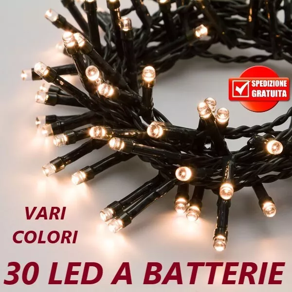 Luci Di Natale A Batteria 30 Led Decorazioni Natalizie Per Interni Vari Colori