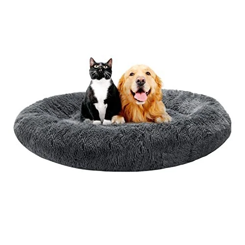 Bonteck Calming Dog Beds for Small Medium Large Dogs - Round Donut Machine...