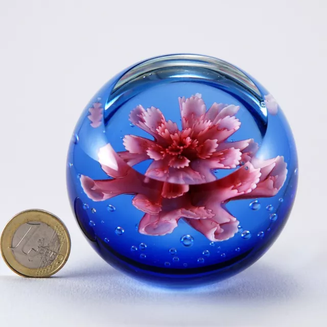 Magnifique Presse-papiers sulfure MURANO fleur