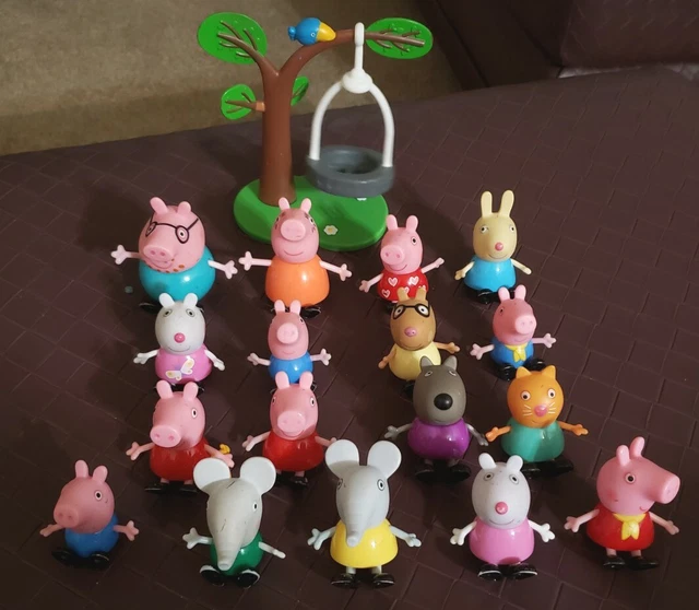 Lot of 18 Peppa Pig Figures Lot Variety Mixed with Swing 2003 Vintage VTG Toys