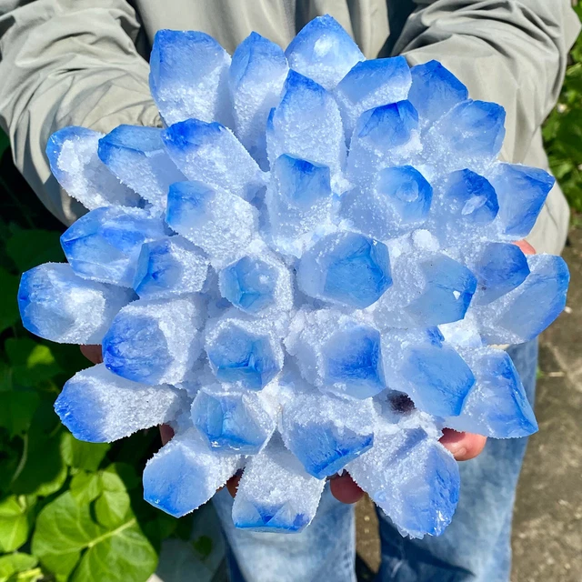 10.6LB New Find Blue Phantom Quartz Crystal Cluster Mineral Specimen Healing.
