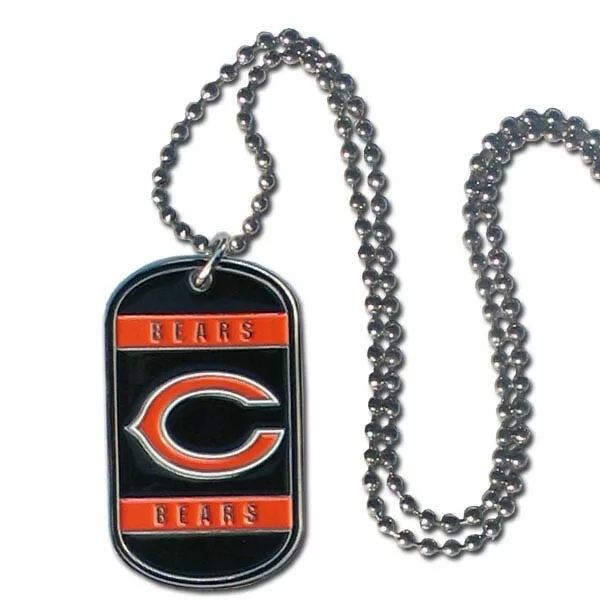 Chicago Bears Dog Tag Necklace NFL Fan Neck Ball Chain Football Sports Fan Team