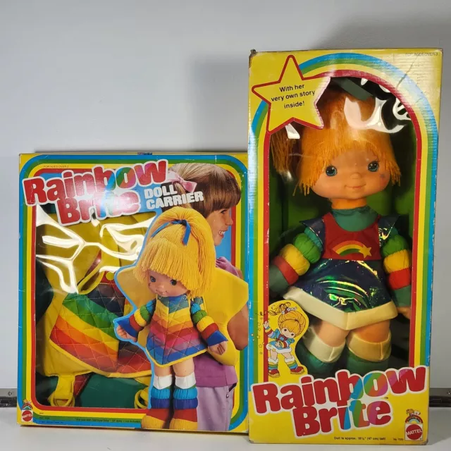 NEW VINTAGE 1983 Rainbow Brite Doll 18" Large size Doll with Doll Carrier set