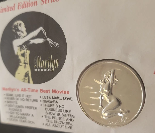 RARE MARILYN MONROE Nude Coin _ Madison Mint _ 5 oz .999 Fine Silver