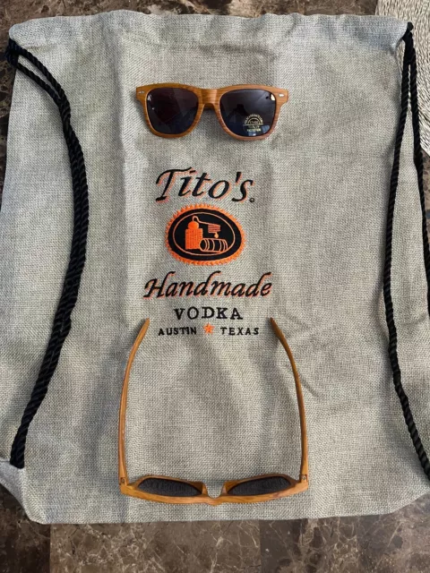 Tito's Back Pack And 2 Tito' Glases Brown Combo