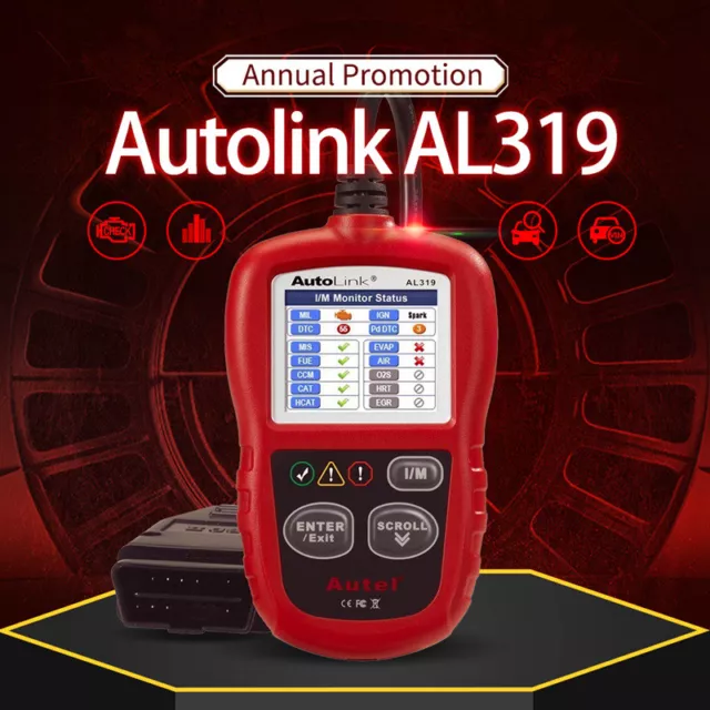 AUTEL AutoLink AL319 VOITURE SCANNER VALISE DIAGNOSTIQUE OBD OBDII / Multimarque 2