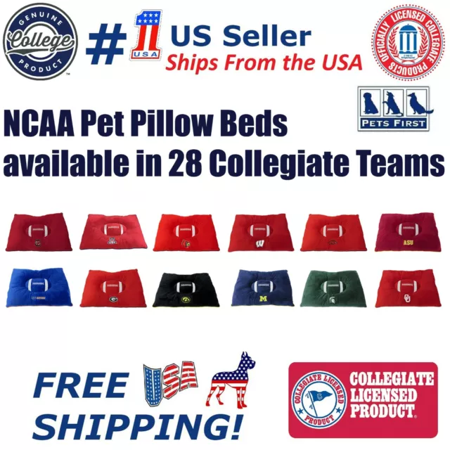 NCAA Soft & Cozy Plush Pillow Pet Bed Mattress for DOGS & CATS. Premium Quality!