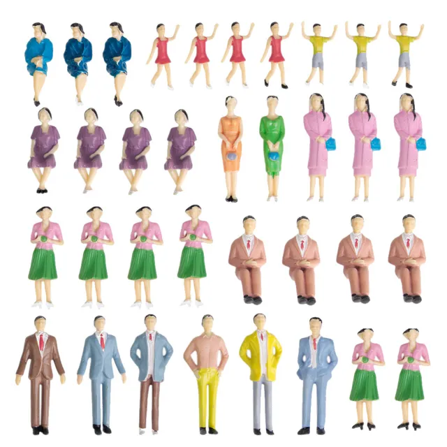 50 Lot People Figures Painted 1/30 Scale Sitting Standing People Assorted