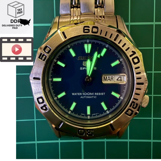 COMO NUEVO] SEIKO 5 Sports 7S26-01G0 esfera azul marino 39 mm