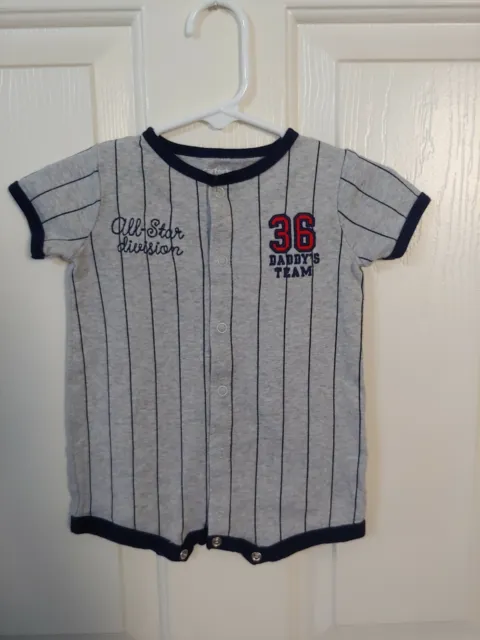 Carter's Infant Baby Boy Short Sleeve Baseball Romper 3 Months