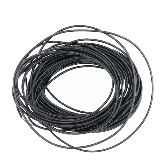 10M Black UL 1007 Hook Up Wire 80°C / 300V 24AWG Cord Hook-up DIY Electrical