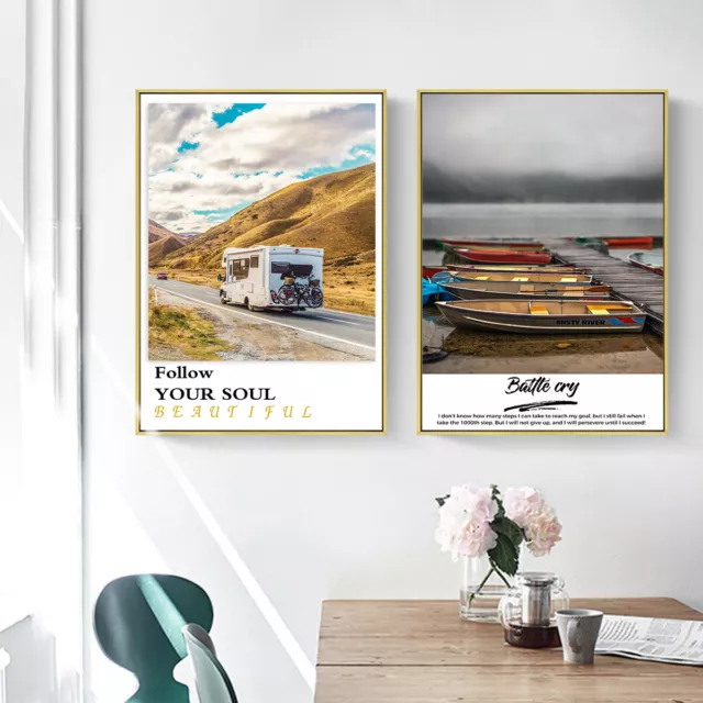 Tourist RV Boat Scenery Canvas Poster Wall Hanging Home Abstract Modern Decor