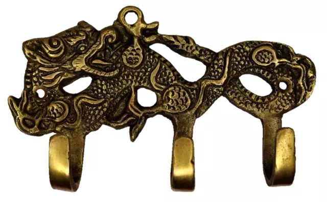 Victorian Style Dragon Shape Handmade Brass Cloth Towel Hat Key Wall Hanger Hook