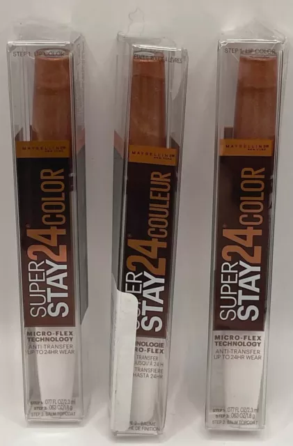 3 x Maybelline Super Stay 24 Lip Color + Balm Topcoat *325 Chai Once More*