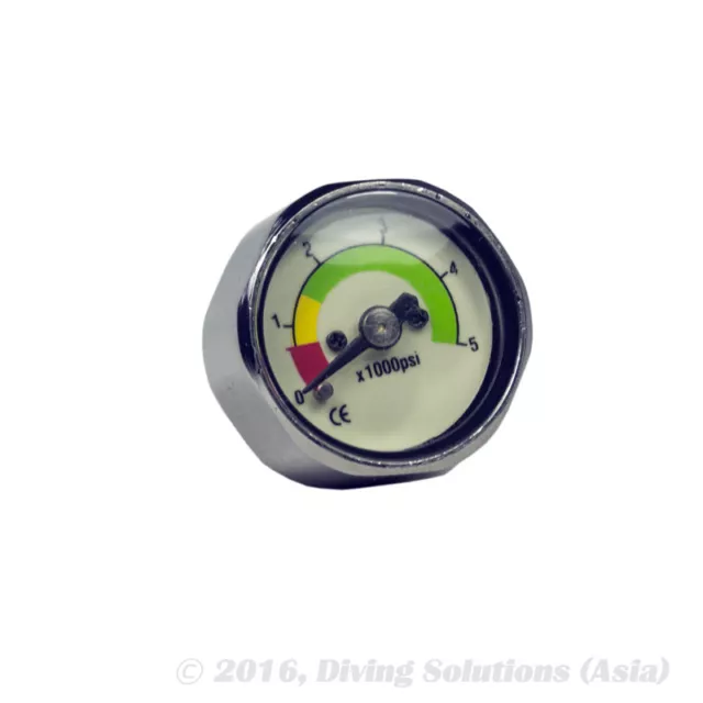 Mini Scuba Diving Dive PSI Thimble Pressure Gauge Pony Tank Button