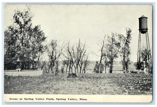 c1910's Scene At Spring Valley Park Spring Valley Minnesota MN Fountain Postcard