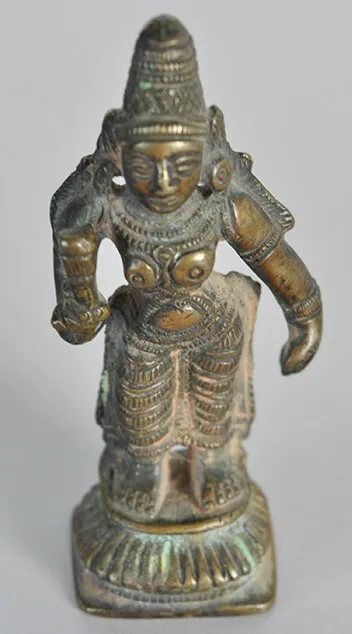 Antique Bronze Statue of Goddess Parvati Wife of Shiva, Hindu God