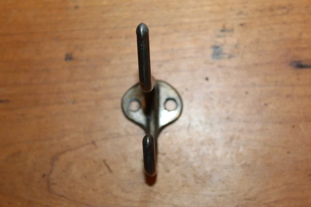 Vintage Coat Hat Closet Hook Brass Plate over Pot Metal O-14