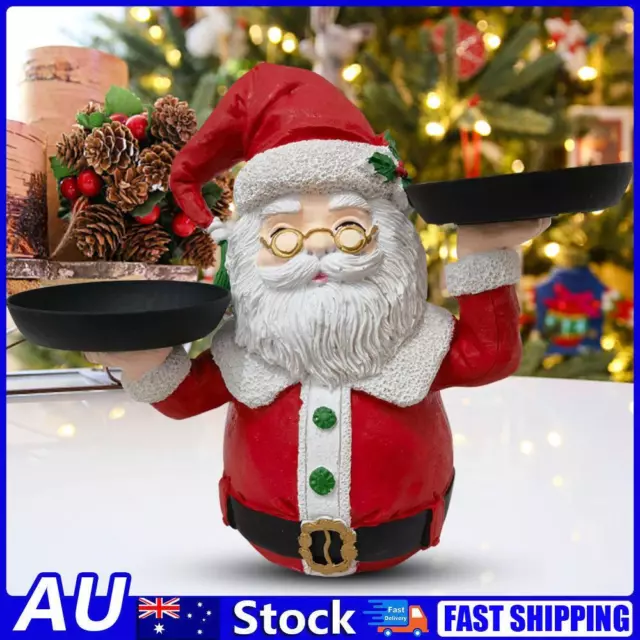 AU Christmas Treats Holder Resin Santa/Snowman Snack Rack for Home Party Decorat