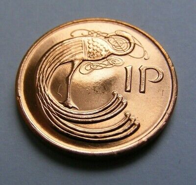 1982 Ireland One Penny Coin Old Irish 1p Superb High Grade Mint Luster