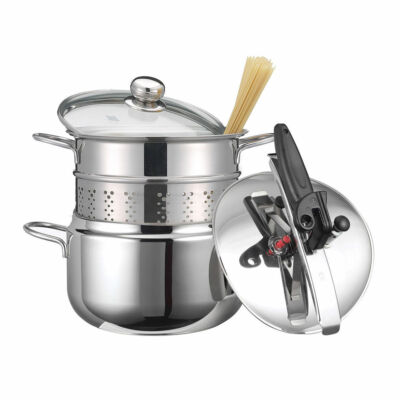 Acciaio Inox 18/10 Diametro cm 24 INOXRIV  Set Pasta Duetto DESIGN PLUS 