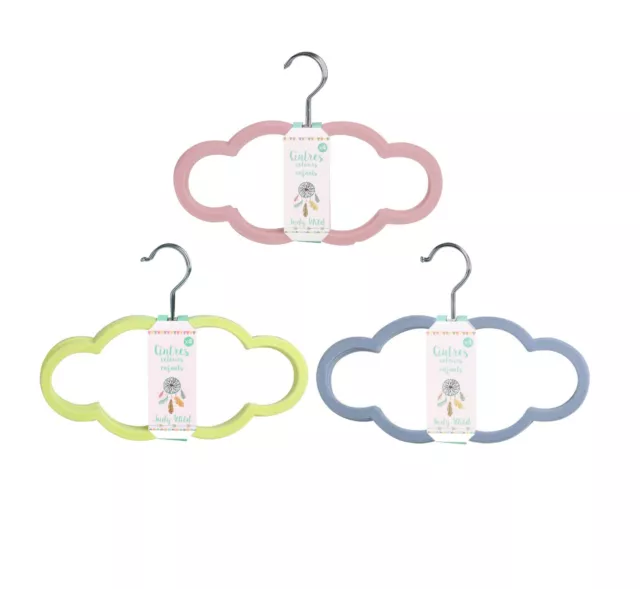 4 x Kids Hangers Velvet Baby Children Toddler Clothes Coat Non Slip Slim Cloud