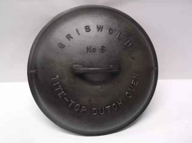 Vintage Griswold Cast Iron Tite-Top Dutch Oven Lid ONLY 2552B  No. 9 Erie PA USA