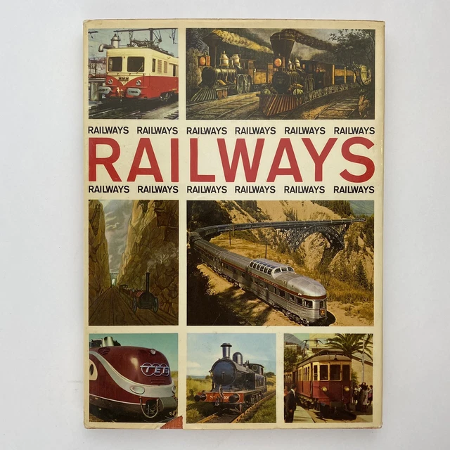 Vintage 1970 Railways Book Hardcover Railroad Train History  With Dust Jacket